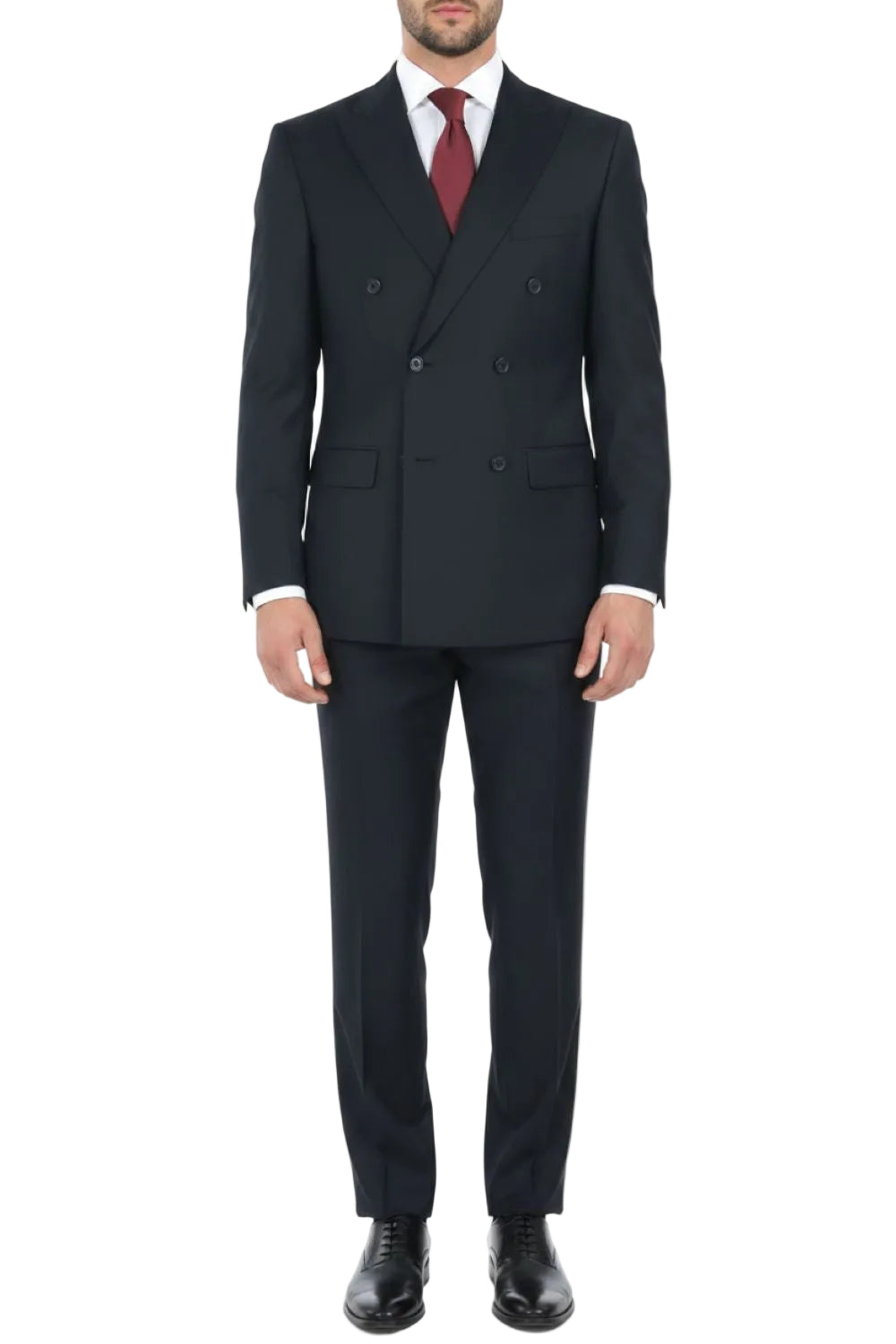 Navy Regular Fit Double Breasted 2 Piece Suit