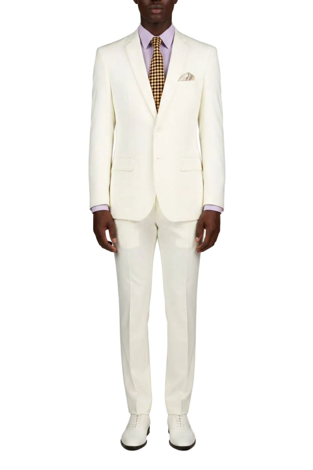 Ivory Slim Fit Men's 2 Piece Business Suit 2 Button