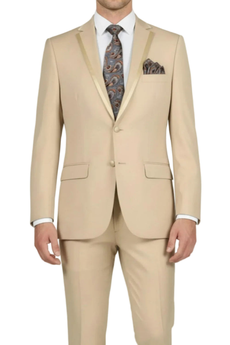beige mini sweater dress Men's 2 Piece Tuxedo, Suit, Beige,Beaded Stylish – Ferentino main image 1