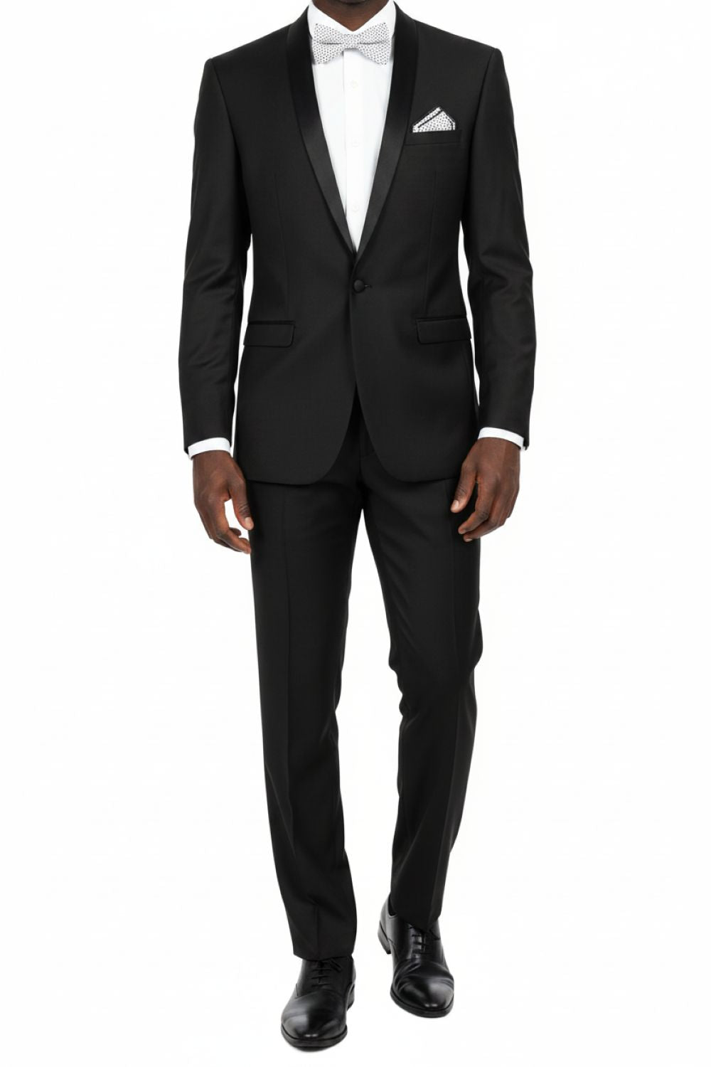 (38R & 50L) Slim Fit 2 Piece Black Tuxedo