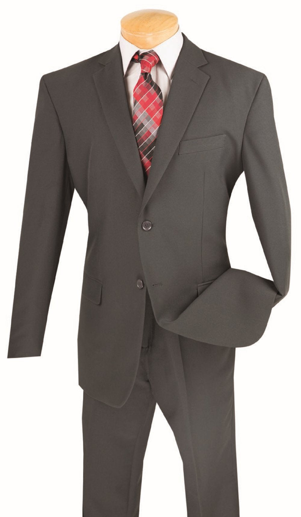 Charcoal Regular Fit Men's 2 Piece Business Suit 2 Button
