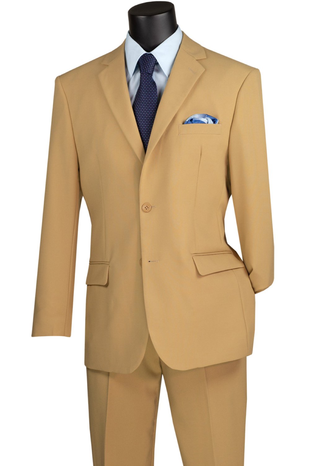 Khaki Regular Fit Men's 2 Piece Business Suit 2 Button
