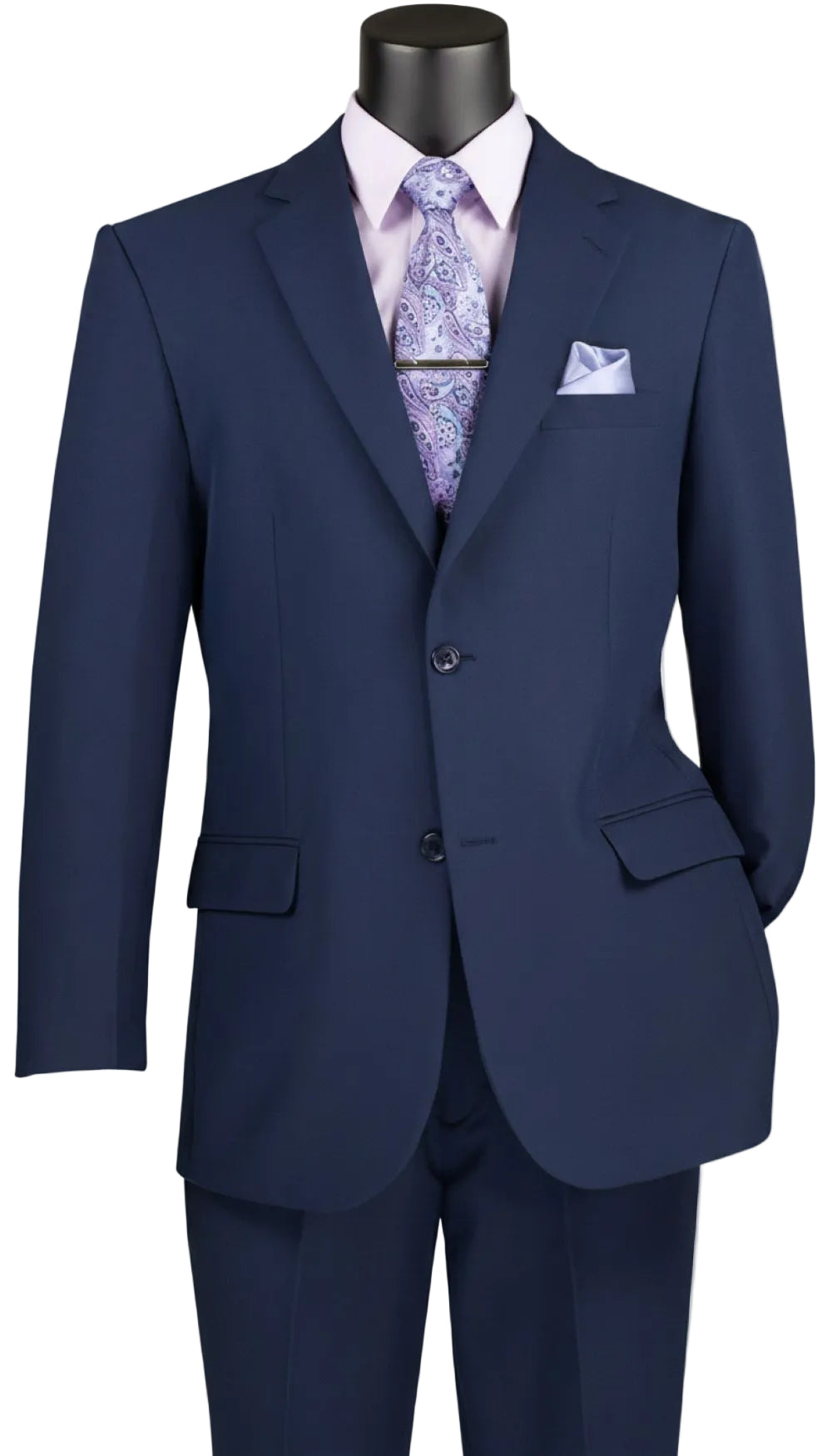 Navy Regular Fit Men's 2 Piece Business Suit 2 Button
