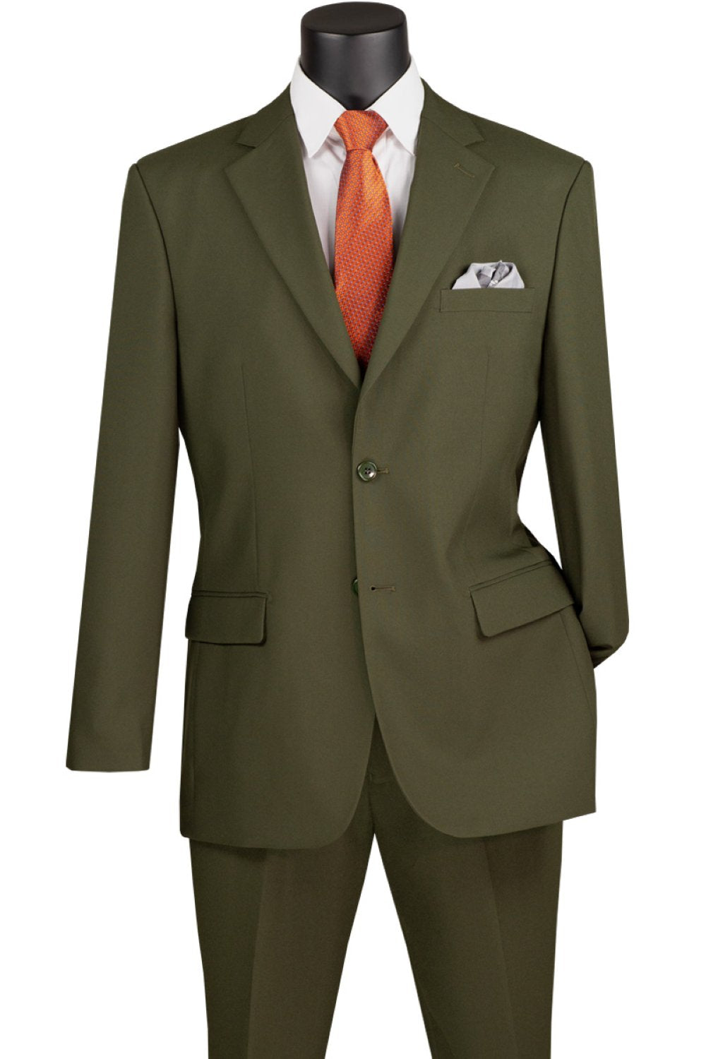 Olive Regular Fit Men's 2 Piece Business Suit 2 Button
