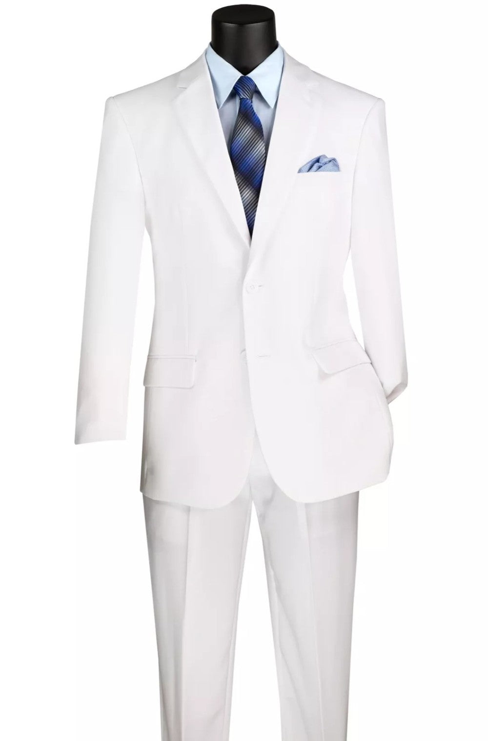 White Regular Fit Men's 2 Piece Business Suit 2 Button
