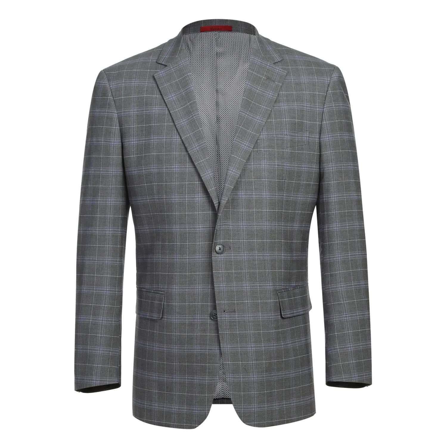 Regular Fit 2 Piece Suit Gray Check