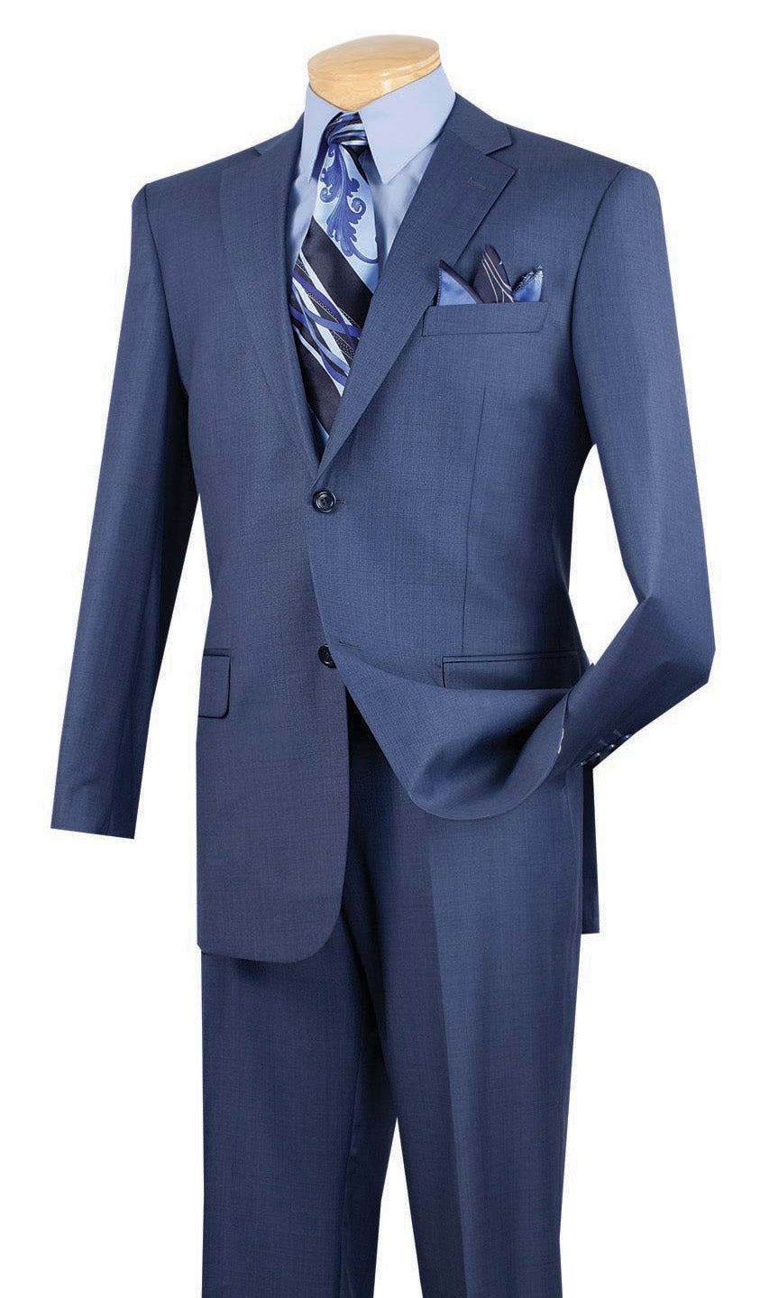 Monte Carlo Collection - Regular Fit 2 Piece 2 Button Textured Weave In Blue