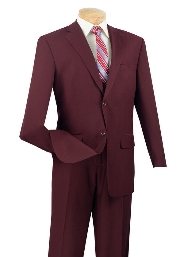 Slim Fit 2 Piece 2 Button Suit (Burgundy) SC900-12 main image 1