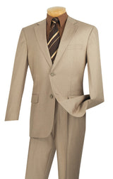 Monte Carlo Collection - Dress Suit 2 Piece 2 Button Textured Weave In Beige