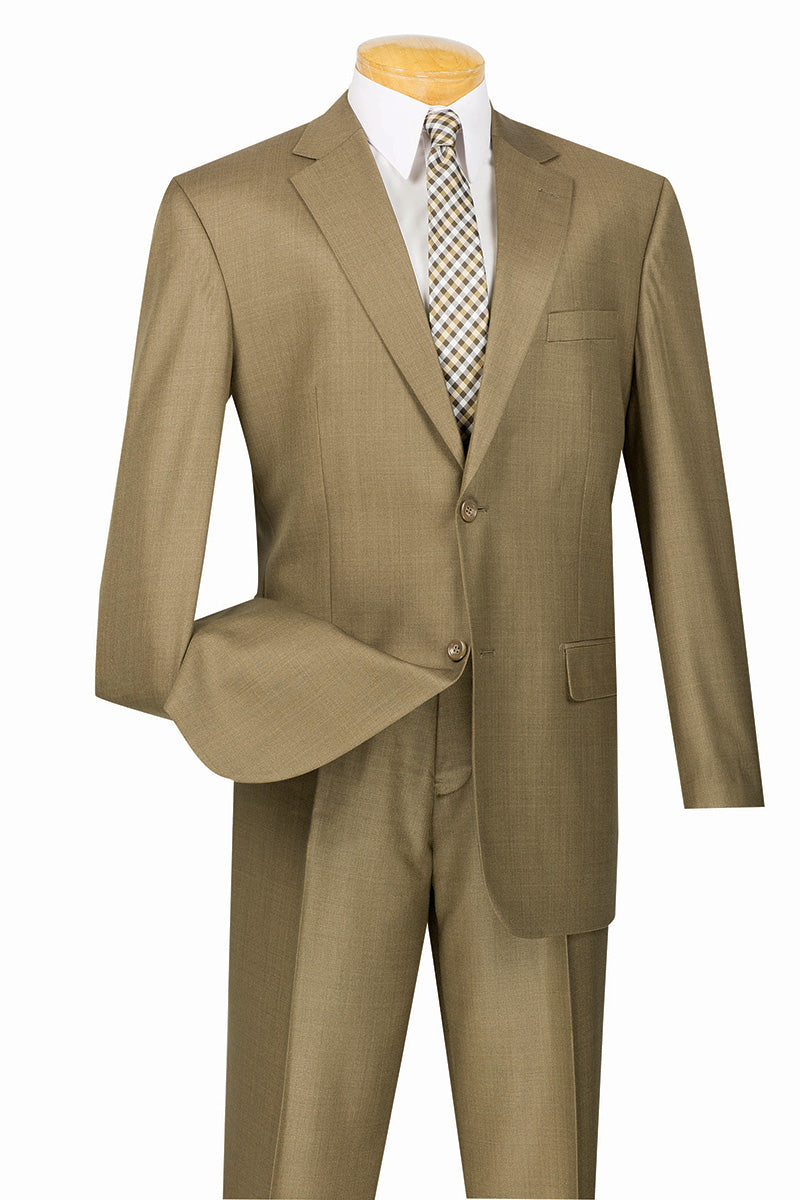 Monte Carlo Collection - Regular Fit 2 Piece 2 Button Textured Weave In Taupe