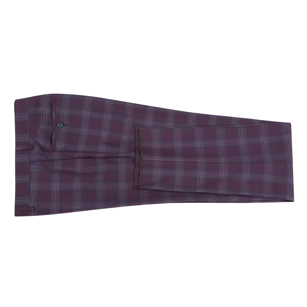 Plaid patterned pants on a white background