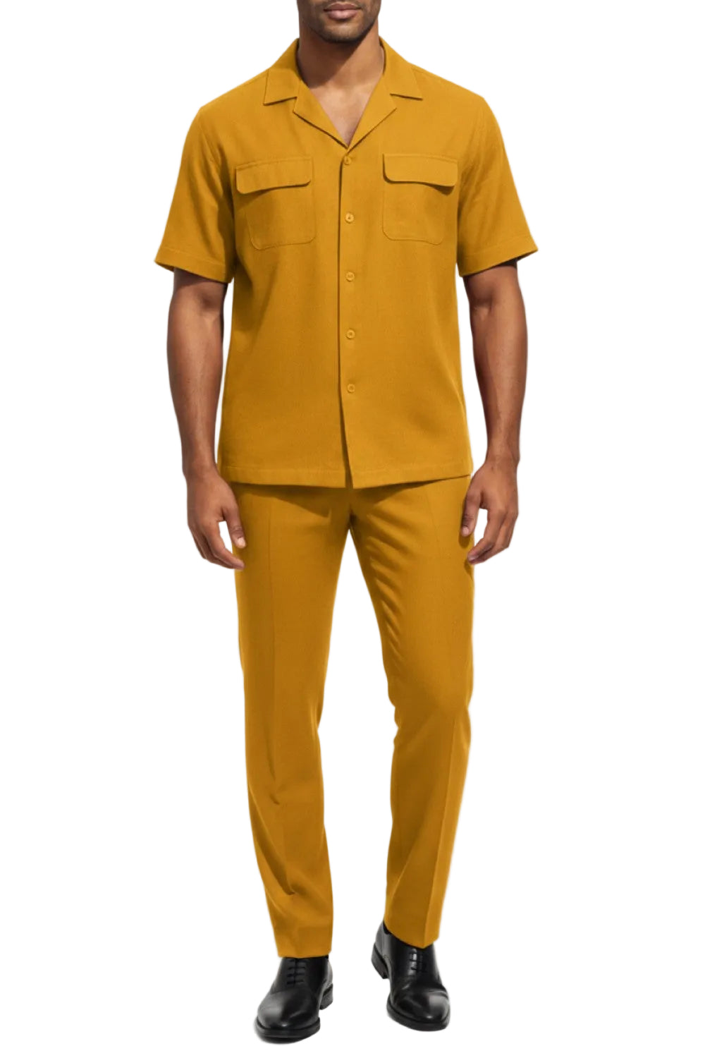 Stacy Adams - Gold Linen 2 Piece Walking Suit Set
