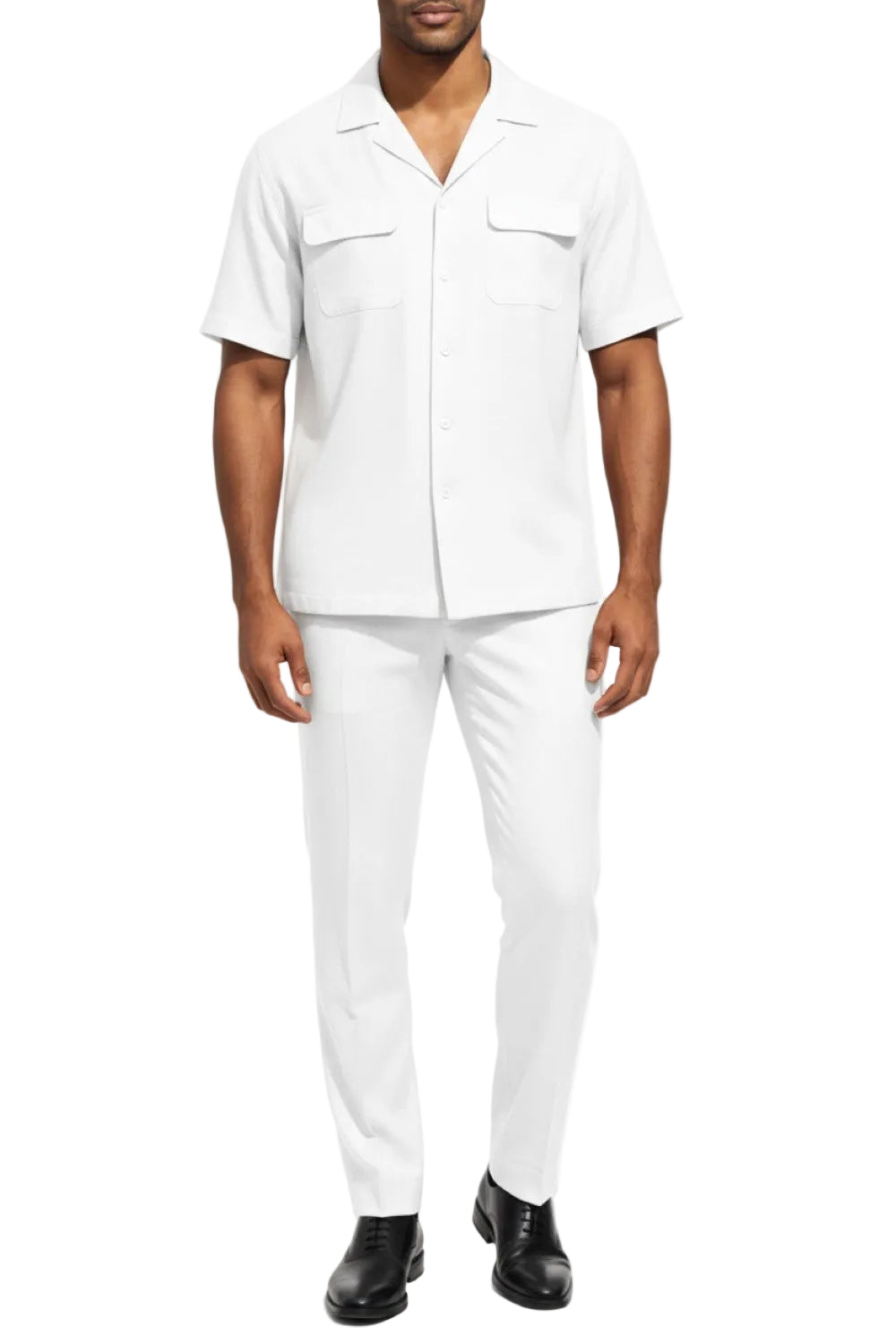 Stacy Adams - White Linen 2 Piece Walking Suit Set