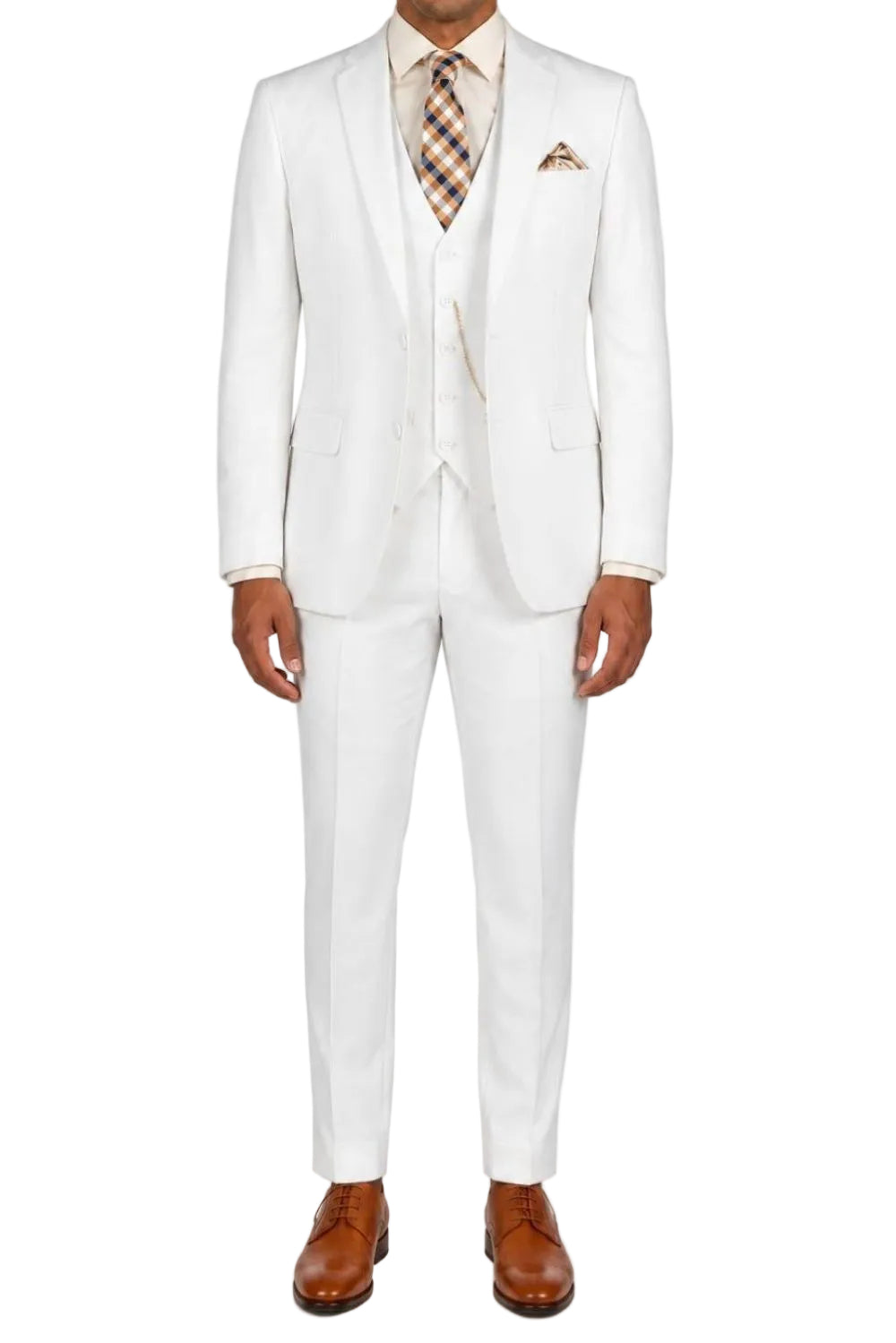 (Limited Sizes) Men's Slim Fit 3-Piece Suit - White
