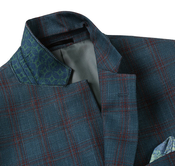 Regular Fit Wool & Linen Windowpane Blazer