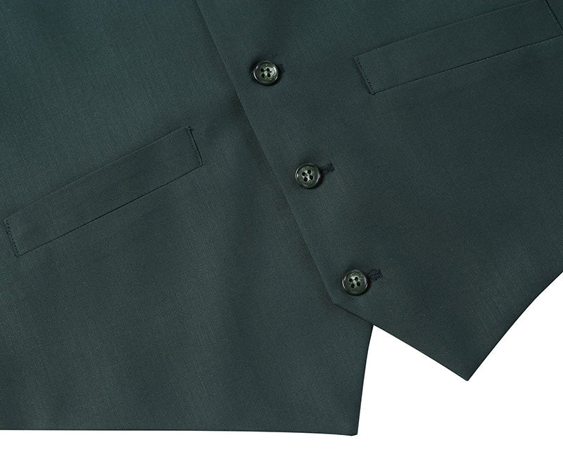 Vanderbilt Collection  - Classic Dress Vest 5 Buttons Regular Fit In Green