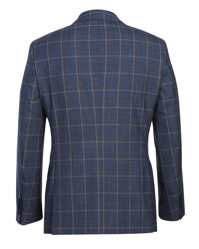English Laundry 2-Piece Check Wool Linen Blend Slim Fit Suit