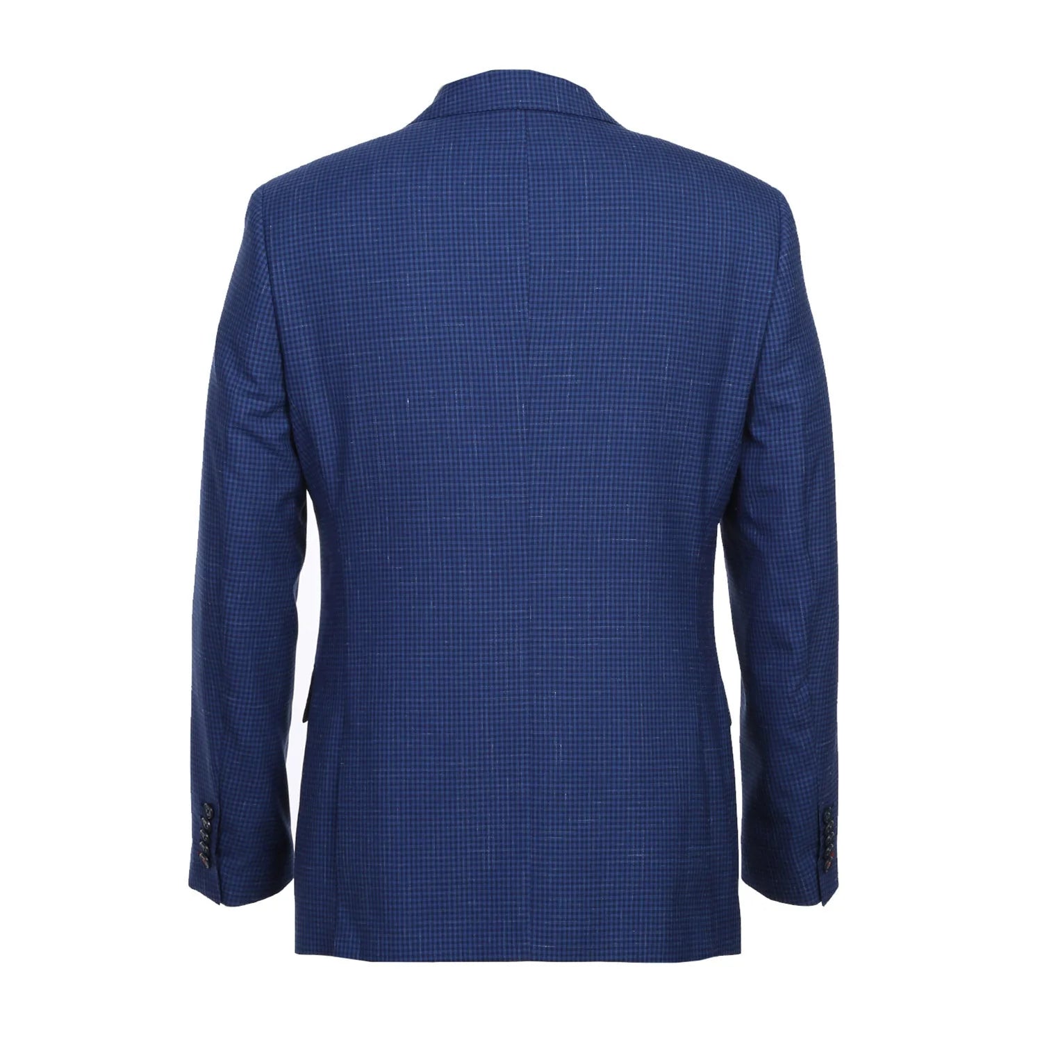 English Laundry 2-Piece Blue Mini-Check Wool Blend Slim Fit Dress Suit