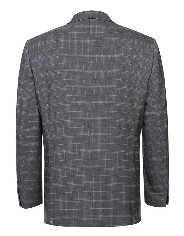 Regular Fit 2 Piece Suit Gray Check
