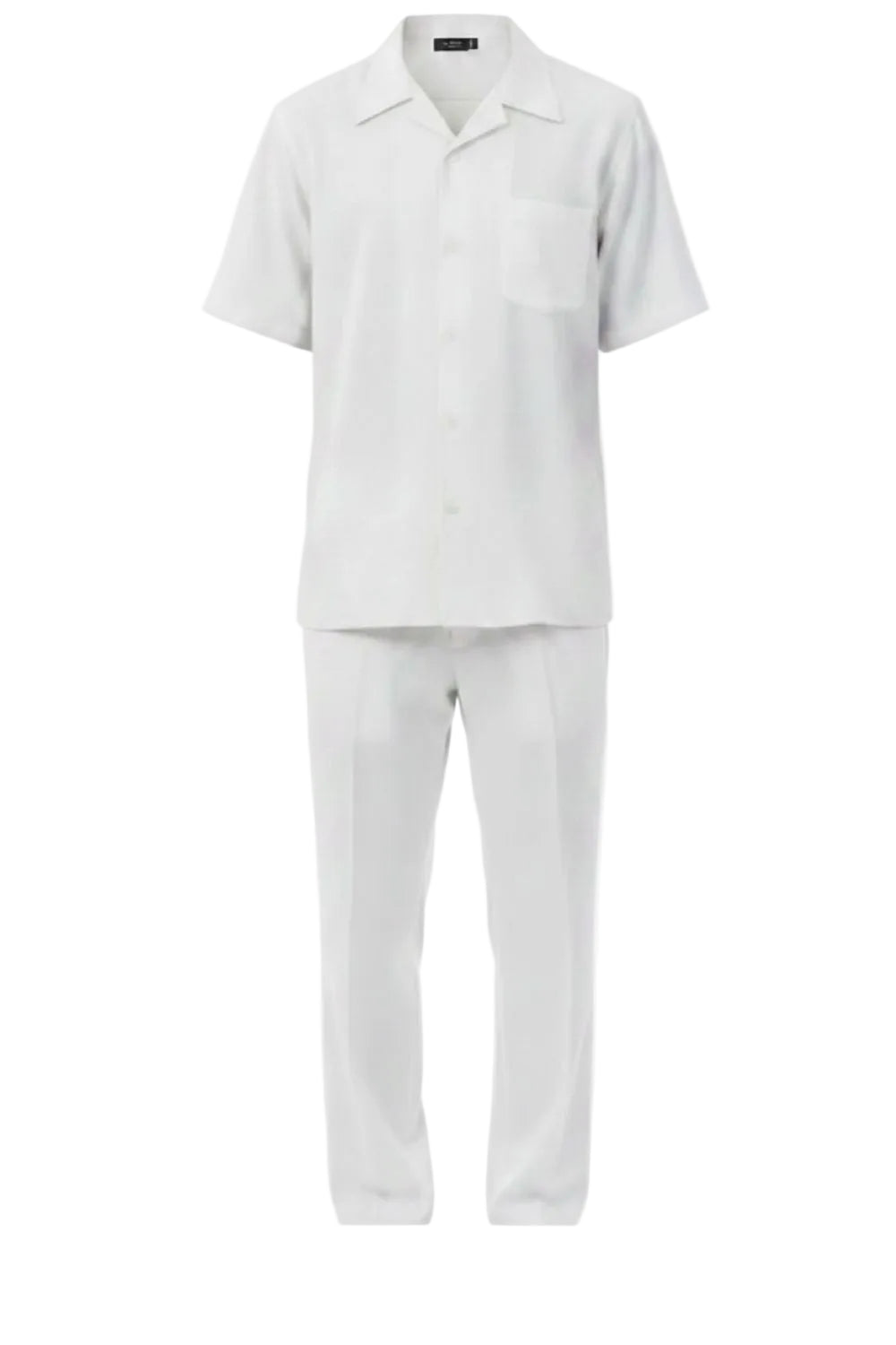 White shirt and pants set on a white background