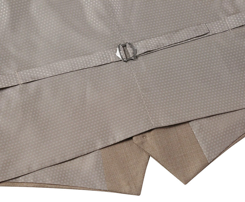 Vanderbilt Collection  - Classic Dress Vest 5 Buttons Regular Fit In Taupe