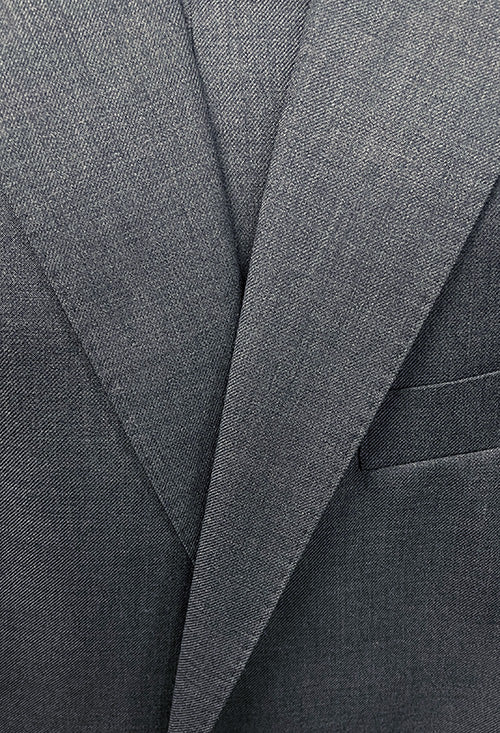 Bevagna Collection - Gray 100% Virgin Wool Regular Fit Pick Stitched 2 ...