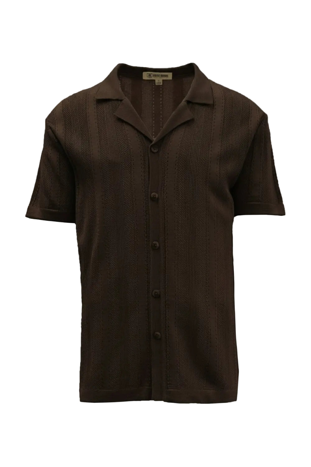 Brown short-sleeve shirt on a white background
