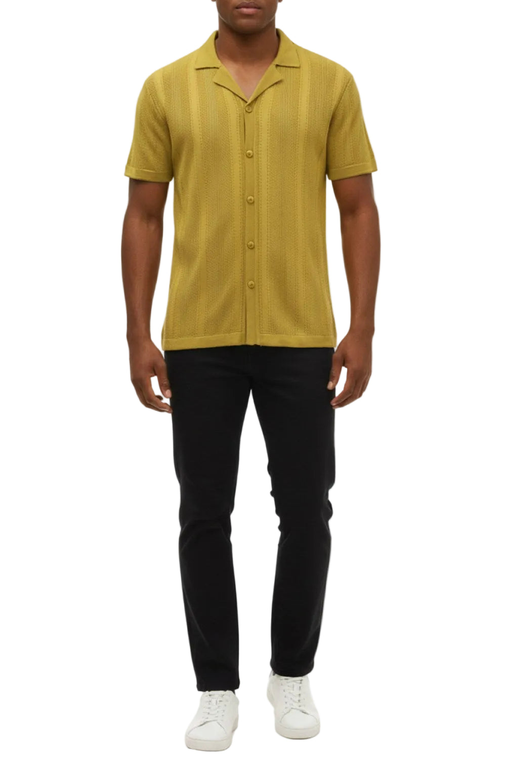 Stacy Adams - Men's Honey Vertical Embroidered Pattern Shirt
