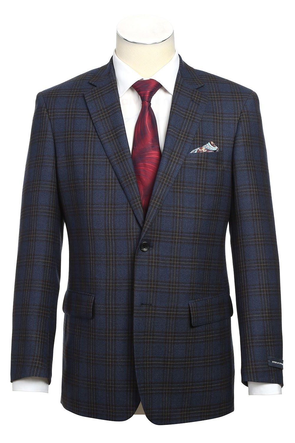 Wool Blend Regular Fit Sports Coat In Blue