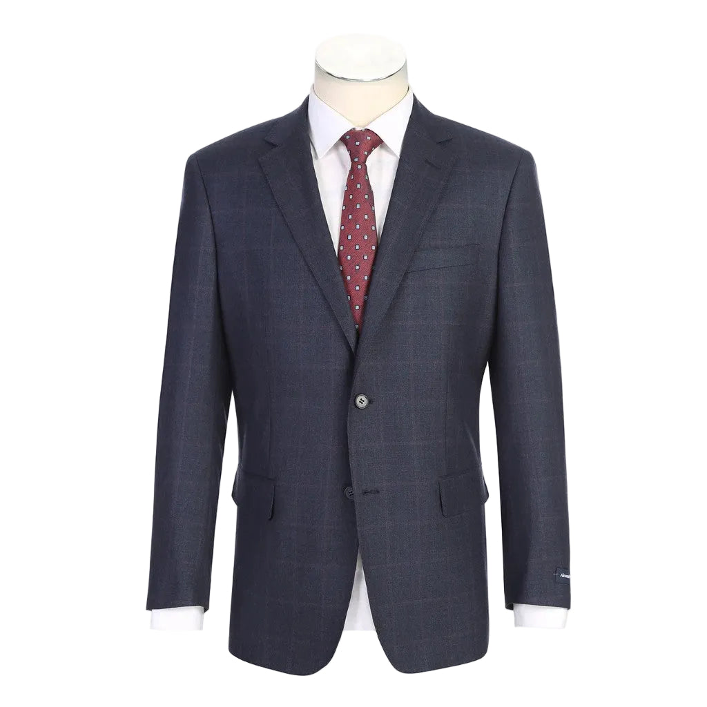 100% Wool Navy Regular Fit 2-Piece Suit