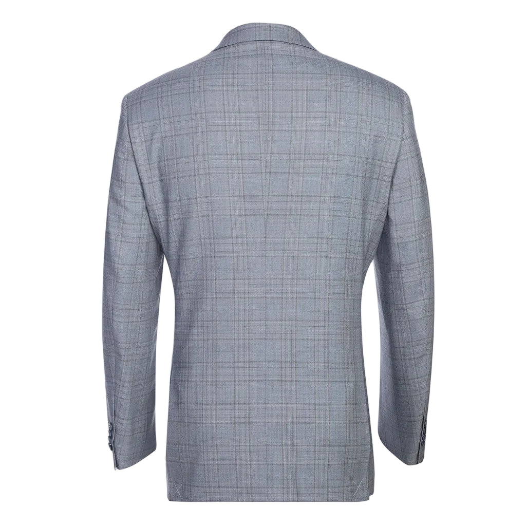 Light Blue checkered blazer on a white background