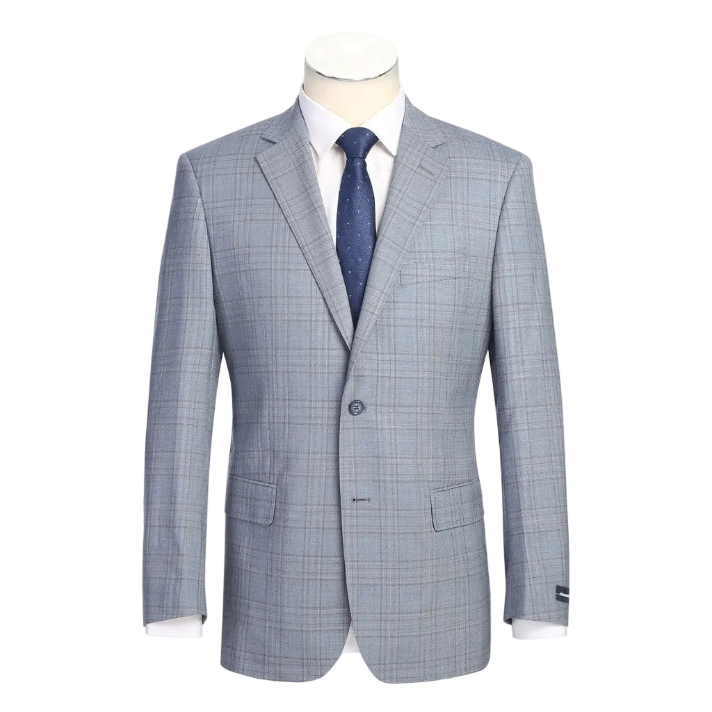 Blue Regular Fit 2-Button Wool Blend Suit