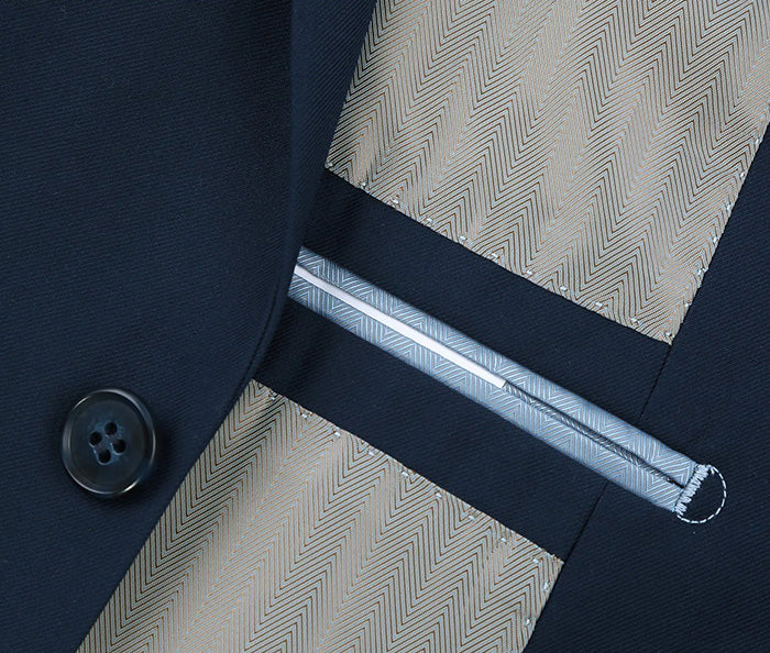 Vanderbilt Collection - Classic 2 Piece Suit 2 Buttons Regular Fit In Navy