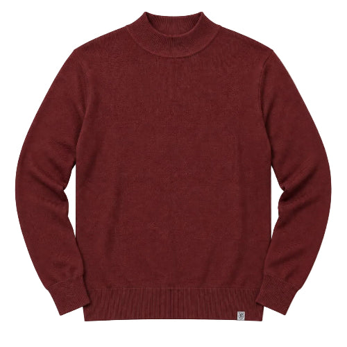 Stacy Adams - Men’s Mock Knit Burgundy Sweater