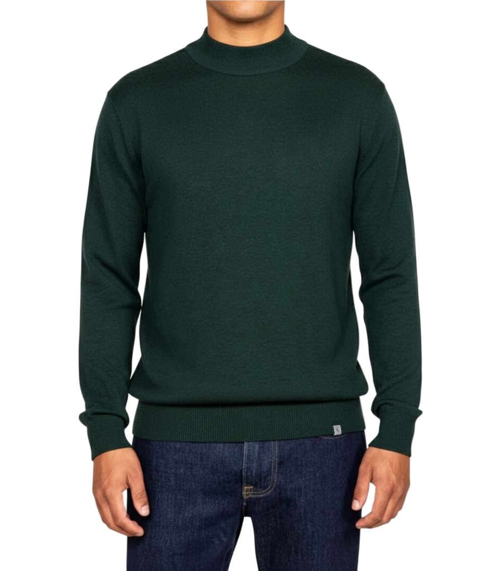Stacy Adams - Men’s Mock Knit Green Sweater
