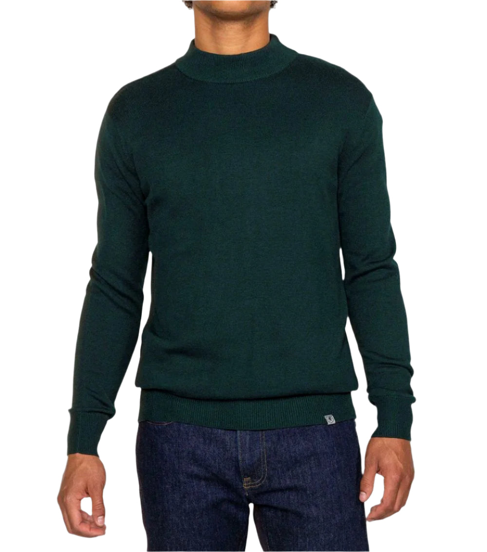 Stacy Adams - Men’s Mock Knit Green Sweater

