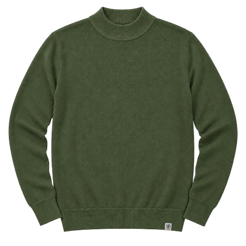 Stacy Adams - Men’s Mock Knit Olive Sweater