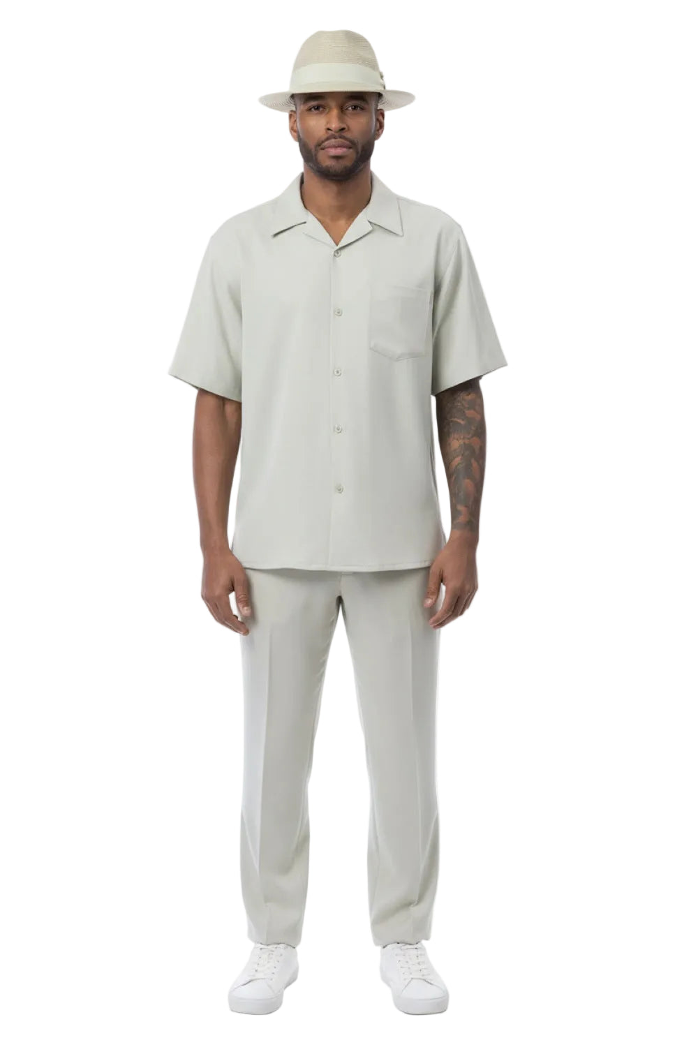 Men's 2 Piece Walking Suit Summer Short Sleeves in Mint