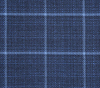 Mens Two Button Peak Lapel Windowpane Pattern Blue ~ Brown