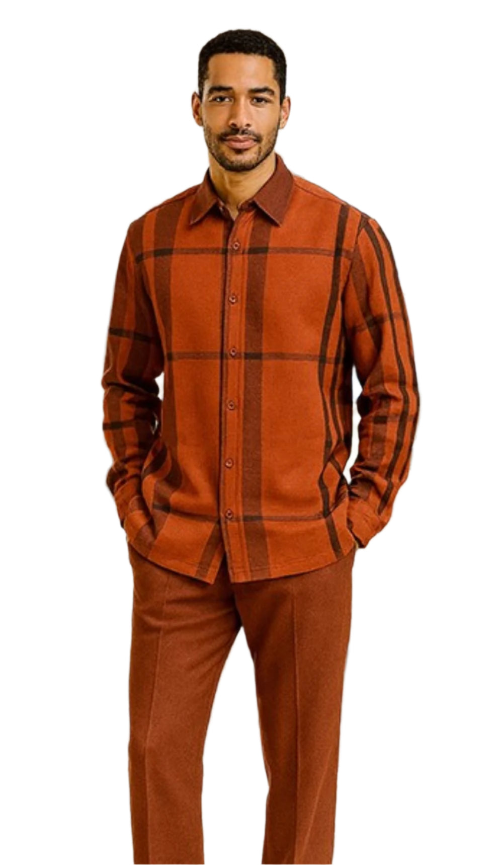Stacy Adams - Men's 2 Piece Long Sleeve Flame Walking Suit Set
