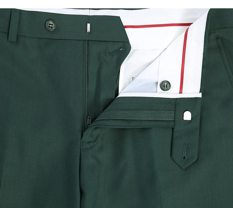 Vanderbilt Collection  - Classic 2 Piece Suit 2 Buttons Regular Fit In Green
