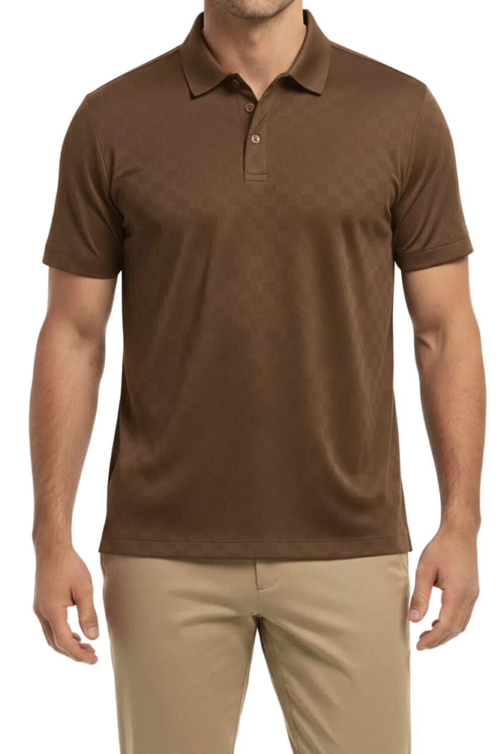 Men's Stretch Polo Shirt - Brown