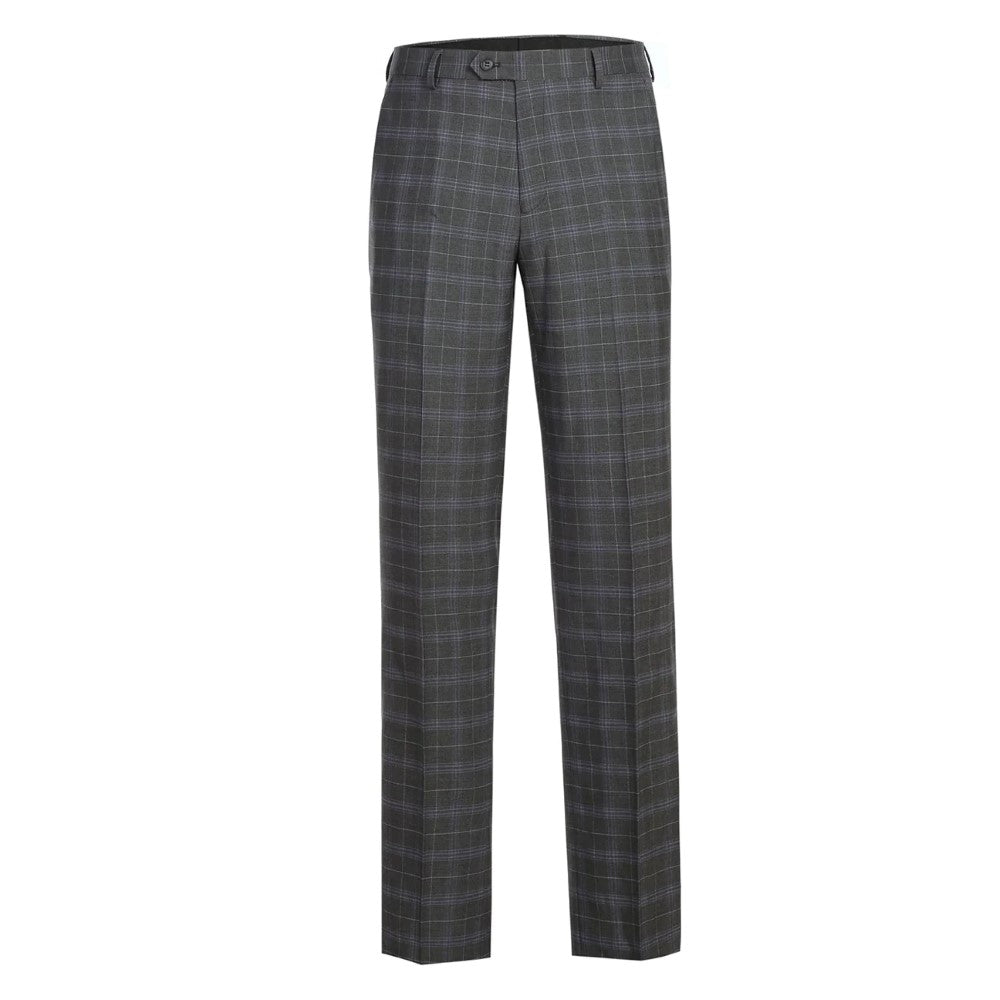 Lozano Collection - Men's 2 Piece Regular Fit Gray Check Suit