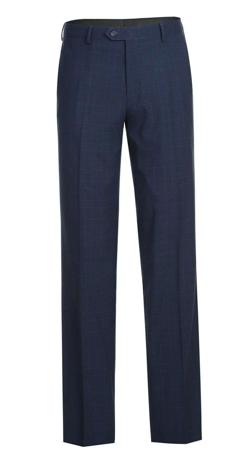 Regular Fit 2 Piece Suit Blue Check