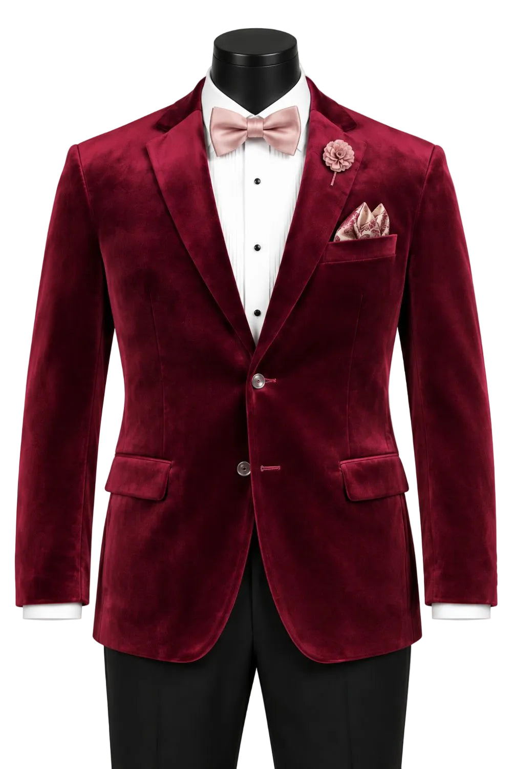 Velvet Regular Fit Fashion Jacket in Wine
