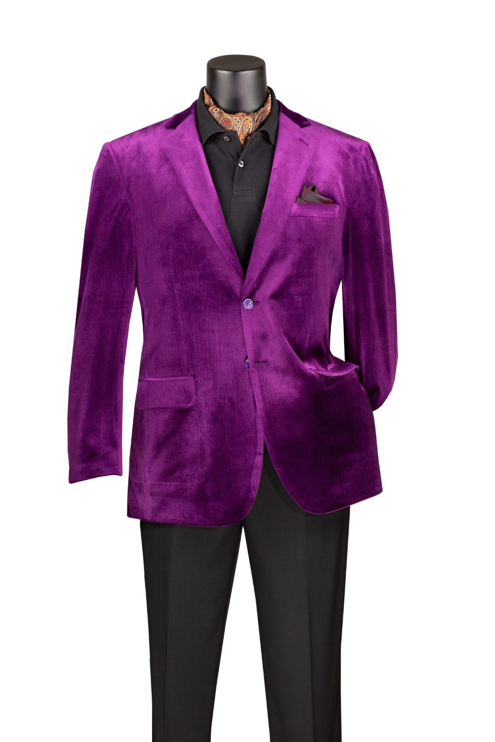 Velvet Regular Fit Fashion Jacket in Purple