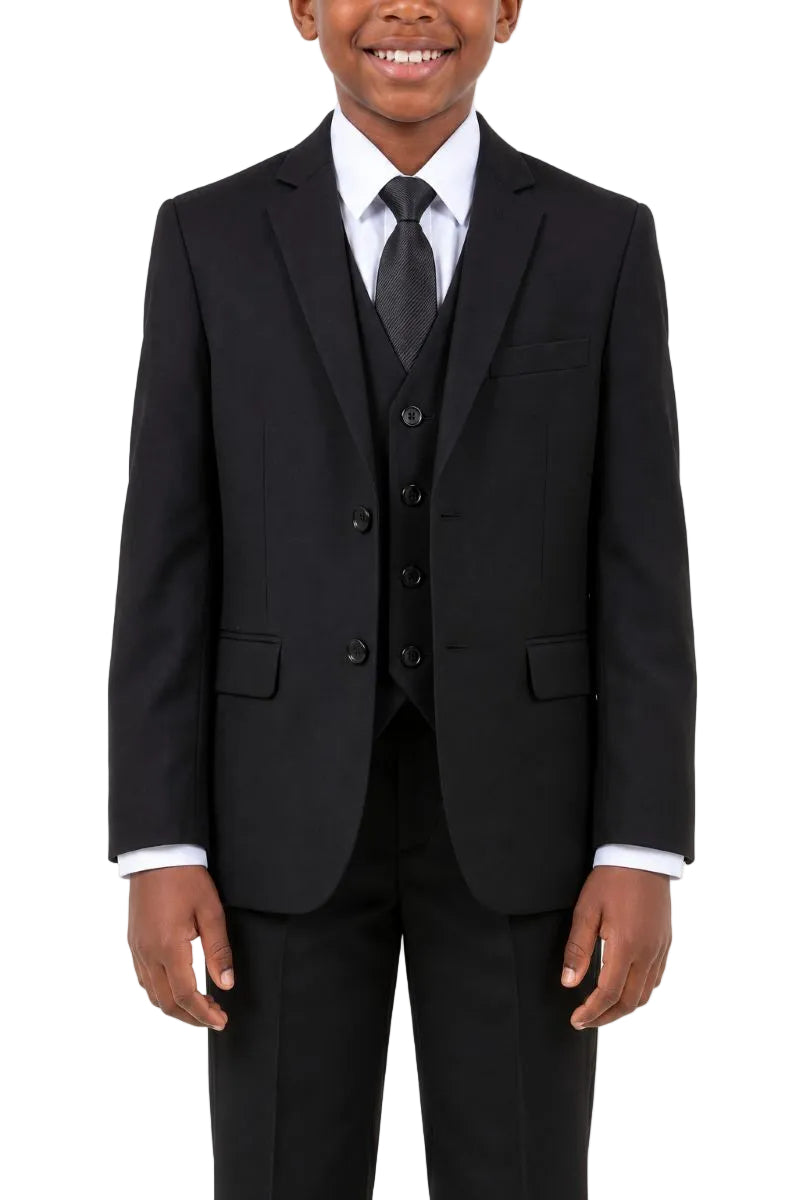 Classic Boy Suit 5 Piece Set Black