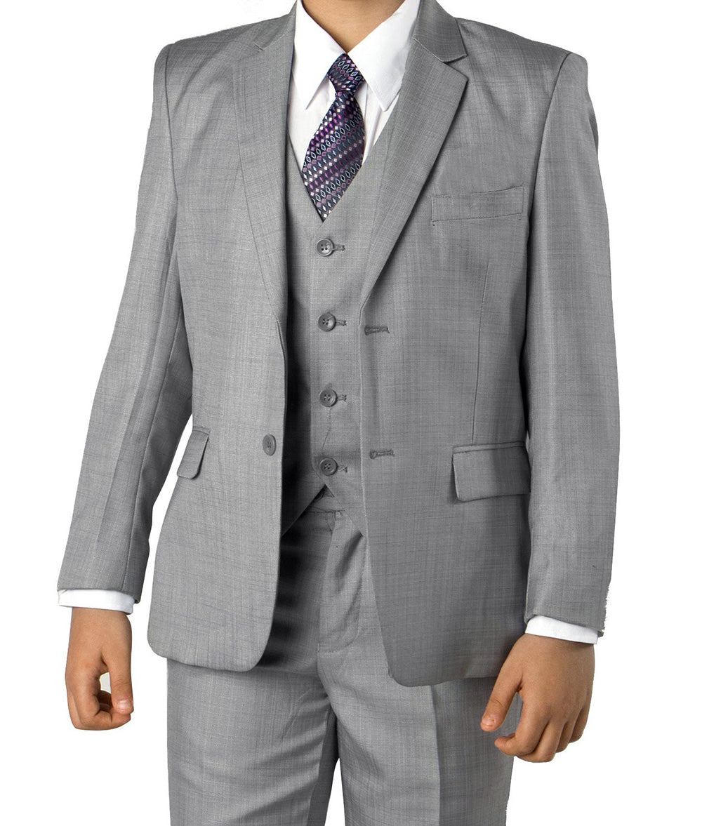 Classic Boy Suit 5 Piece Set Mid Gray