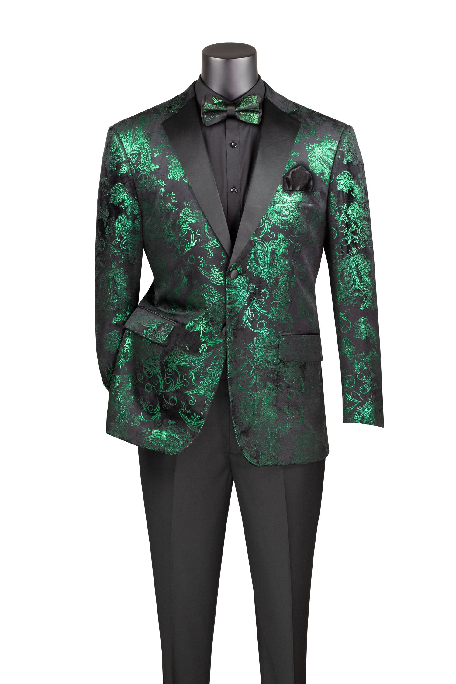 Emerald Modern Fit Velvet Jacket Metallic Design