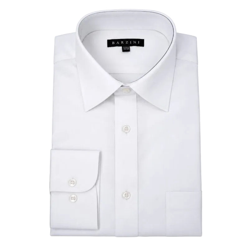 Modern Fit Dress Shirt Convertible Cuff in White